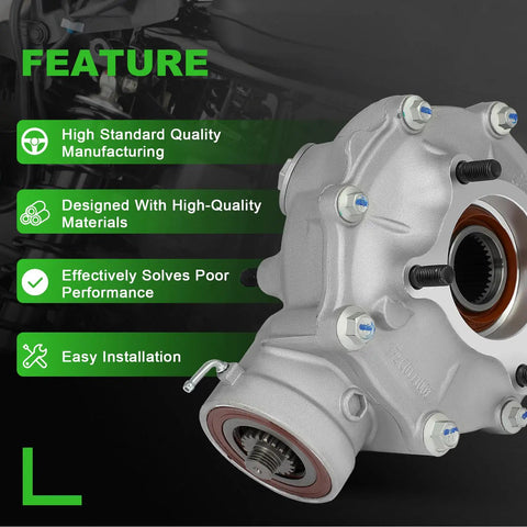 Heavy Duty Rear Final Gear Differential Assembly Fits Honda Rancher 420 Atv 2007 To 2013 Factory Spec Replacement 41300Hp560 close-up with labeled features