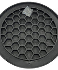 18 Inch Diameter Septic Tank Riser Cover For PVC Riser Pipes, heavy-duty black polyethylene with honeycomb pattern