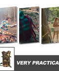 Go To Lightweight Hiking Backpack For Women, Oxford Cloth Daypack In Jungle Camo displayed with outdoor scenes