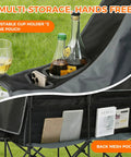 Double Camping Chair With Adjustable Canopy Shade Heavy Duty Two Person Folding Loveseat with cup and wine holders