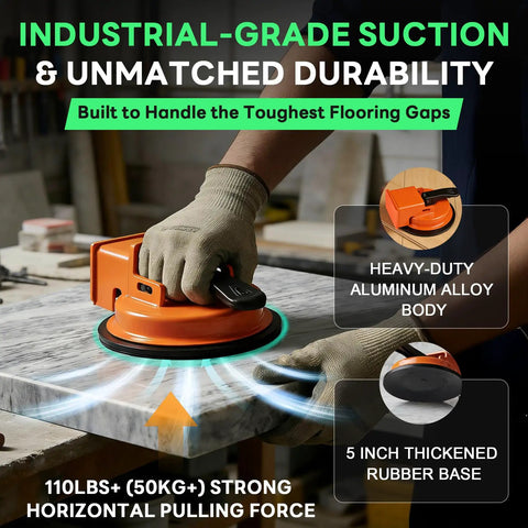 Heavy Duty Floor Gap Fixer Tool With A Strong Suction Cup Plank Grabber For Laminate, Engineered Wood And Vinyl Plank Flooring Repair, DIY Friendly, Instantly Close Gaps From Seasonal Shifts And Everyday Use