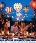 Five Pack 12 Inch Patriotic Hot Air Balloon Paper Lanterns For 4th Of July Indoor Outdoor Party Decor With Stars And Stripes Navy Star Field And Old Glory Designs