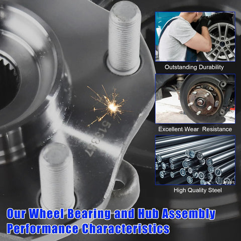 Beefed-Up Front Wheel Bearing And Hub Assembly For Nissan Rogue 2014-2023, Rogue Sport 2017-2022, And Qashqai 2017-2018, 2-Piece Kit
