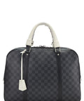 White Damier Graphite Porte Documents Voyage Travel Document Holder Pre Loved Nice Condition With Light Scuffs, Leather Handles