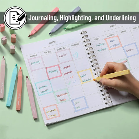 No Bleed Highlighter Set In 8 Pack Candy Colors With Chisel Tips For Journaling And Note Taking Fast Dry Highlighting