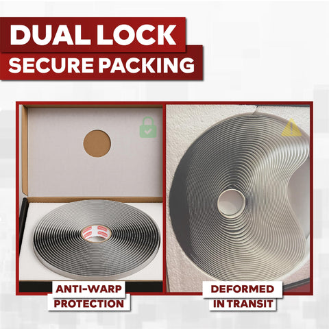 Butyl Sealing Tape One Eighth Inch By Three Fourth Inch By Thirty Foot Black EDPM Butyl Putty Sealant secure packaging box.