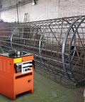 Heavy Duty Electric Rebar Cutter And Bender Packin 1600 Watt Motor With Foot Pedal in active construction site with steel rods.