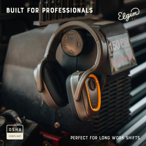 Rampage Bluetooth Hearing Protection Headphones With 25 dB NRR, OSHA Compliant, Noise Isolating Microphone, 40 Plus Hour Battery, IP65 Rated, Built For Construction, Landscaping, And Industrial Work