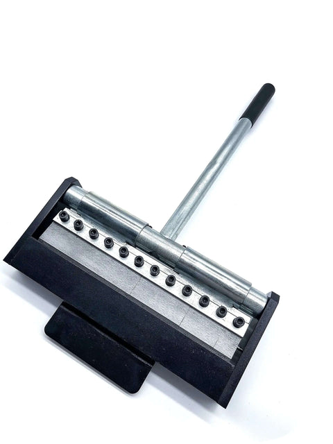 12 Inch Box And Pan Brake Mini Metal Bender for Home Shop with removable segmented fingers and handle on white background