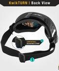 Back view of Pit Viper Two Pack ANSI Industrial Welding Goggles Shade 5 Anti Fog with adjustable strap and vents.
