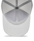 Top view of Charleston Breezer Golf Hat Marble Charcoal White With Unstructured Front Panels, showing starburst perforations.