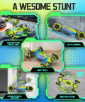 XUERENTECH 1:12 Gesture-Sensing RC Stunt Car, green-yellow, 4WD