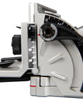 Close-up of the adjustment scale and dial on the Killer 18V Cordless Biscuit Jointer for precise depth settings.