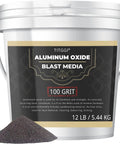 100 Grit Aluminum Oxide Blast Media For Metal Prep And Rust Removal, Pro Grade Long Lasting Sand Blasting Media, 12 Lb bucket