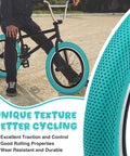 Cyan 20 Inch Kids Bike Tire 20X2 Point 4 Anti Slip Kid Friendly Foldable Replacement Tire For BMX Small Wheel