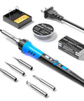60W Ceramic Heater Soldering Iron Kit With 9-In-1 Tool Set, Adjustable Temperature 200 To 450C, Includes Tips, Wire, Solder Stand