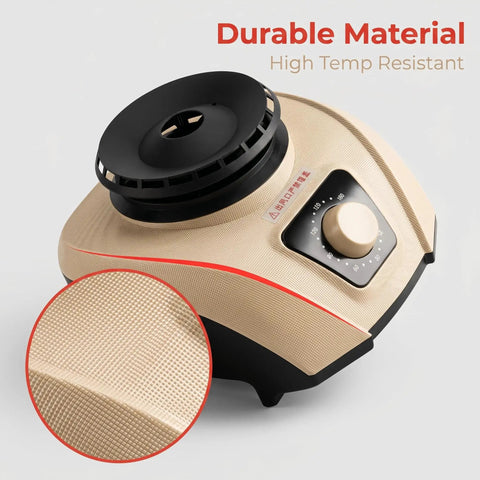 On The Go 1200W Portable Clothes Dryer With Quiet Operation showing durable high-temp resistant material and control knob