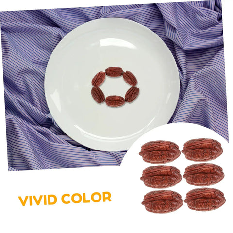 Realistic Faux Walnut Mini Nuts Set For Dollhouse And Miniature Food Photography Props displayed on a plate
