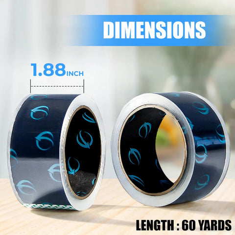 Genesis Heavy Duty Packing Tape Set With 12 Crystal Clear Rolls 1.88 Inch Wide 60 Yards Each displayed on table