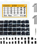Beefy 1214-Piece Metric And SAE Set Screw Kit with internal hex drive grub screws, tweezers, and hex wrenches