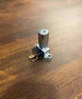 Heavy Duty Headlight Floor Dimmer Switch With Thick 14 Gauge Wiring Harness Pigtail And Straight Plug Connector For Gm Vehicles and Slick Plug and Play Rig on wooden table.