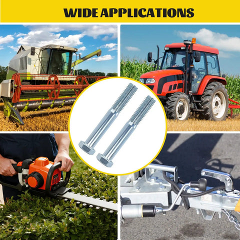8 Pack Grade 2 Beefy Shear Bolts With Nylock Nuts For Rotary Cutters And Tractors One Half Inch By Thirteen Pitch Three And One Half Inch Length Half Thread Heavy Duty Fasteners supported by tractor and machinery images
