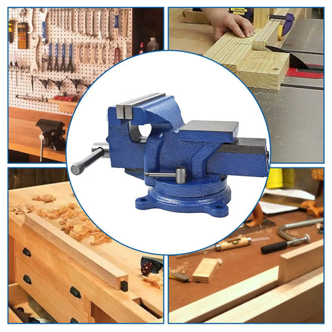 Heavy Duty 6 Inch Bench Vise With Table Top Clamp And 360 Degree Locking Swivel Base Built Tough For Crafting Painting Sculpting Modeling Electronics Soldering Woodworking And Fishing Tackle Projects