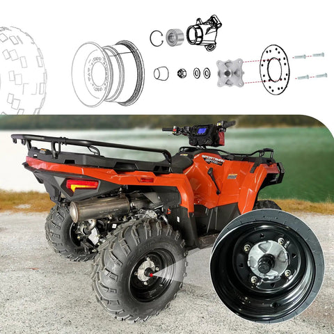 Rear Wheel Hub And Bearing Studs Kit For Polaris ATV And SxS RZR 800 And Sportsman Series Beefed Up 400 450 500 570 700 800 Ace 2006 2023 Heavy Duty Direct Fit Replacement For Reliable Performance Durability And Easy Install On Trails with illustration and ATV.