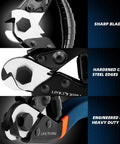 Close-up of Tough As Nails Seven Point Five Inch Wire Cutter And Heavy Duty Snips showing sharp, hardened CR-V steel blades for cutting.