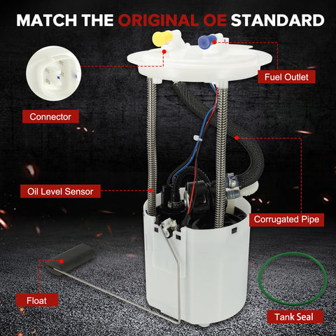 Electric Fuel Pump Module Assembly For Ford Escape 2010 To 2012 2.5L L4 Replacement Fits Mercury Mariner 2010 To 2011 and Mazda Tribute 2010 to 2011 Replaces P76591M FG1317 AL8Z9H307A Drop In Fit showing structure and components