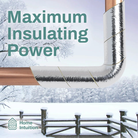 Foiled Back Fiberglass Pipe Insulation Wrap 25 Foot Long, 3 Inch Wide, 1 Inch Thick With Vapor Barrier on metal pipe