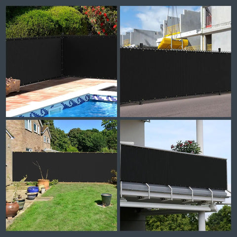 Chain Link Fence Privacy Screen 6 By 50 Feet, 90 Percent Privacy Outdoor Fence Cover with Brass Grommets, installed in various settings