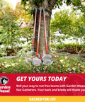 Skip The Yard Chore Hustle With This Roll Up Nut Gatherer That Snags Walnuts Apples And Lawn Clutter Straight Into Its Spreading Cage While Saving Your Back And Sweat And Ships With Comfort First Pro Grip Gloves For Quick Cleanup. Three nut gatherers leaning against a tree in a garden.