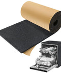 Dishwasher Soundproof Wrap Cut From Tear Resistant XPE Foam With Self Adhesive Backing, 13 x 196 inches, shown with dishwasher.