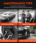 Maintenance tips for Heavy Duty Steering Knuckle And Wheel Bearing Hub Assembly with car and mechanic images.