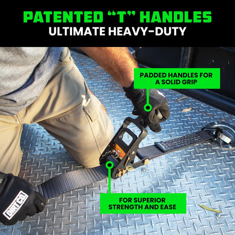 Heavy Duty 2 Inch By 8 Foot Car Tie Down Straps With J Hooks, 10,000 Lb Break Strength, 4 Pack for secure load use.