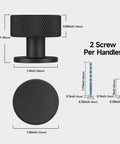 Diagram of Set Of 10 Matte Black Cabinet Knobs For Kitchen Cabinets And Dresser Drawers Slick Round Knurled Hardware Pulls With Single Hole Mount