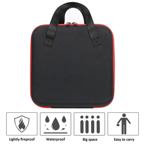 Front view of durable hard case for Milwaukee 2767-20 M18 FUEL half inch impact wrench, with handle, protective shell, icons displayed