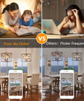 Comparison showing Retro Style Incandescent B10 Light Bulbs 40W 380 Lumens Clear Dimmable E12 Edison for different settings