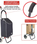 Sport Foldable Grocery Cart On Wheels With Removable Tote Bag Multi Use Rolling Cart And Hand Truck Dolly Function