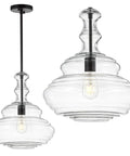 Oil Rubbed Bronze Modern LED Pendant Light With Clear Glass Shade Adjustable Hanging Ceiling Fixture For Kitchen Island Hallways Dining Room Bistro Style Lighting Energy Saving Bulbs Included