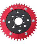Heavy Duty Split Sprocket Hub Adapter Fits Baja Massimo Mini Bike Go Kart 42 Tooth Gear Replacement For 6.5 HP Engine Swap, red and black gear.