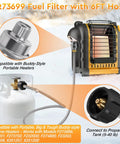 Six Foot Propane Heater Hose With High Efficiency Fuel Filter for Portable Heaters Compatible With Buddy Style Units