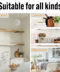 Image showing Hidden Floating Shelf Brackets Black Carbon Steel For 6 Inch Boards with applications in kitchen, decor, and bedroom.