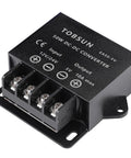 DC 12V/24V To 5V 10A Step Down Converter for Car Audio and 5V Gadgets, 50W Power Regulator with Auto Protection, black metal case