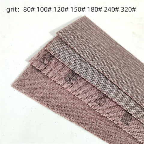 Custom Fit Mesh Sandpaper Sheets 80 To 320 Grit showing a range of grit sizes for woodworking and paint stripping.