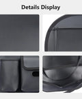 Close-up of Car Seat Organizer And Backseat Protector With Waterproof Leather Kick Mats, Large Pockets For Storage For Kids And Pets