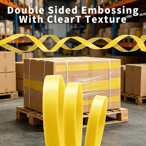 Heavy Hitter Polypropylene Strapping Kit With 3500 Feet Of Half Inch Pallet Tape aluminum tensioner and manual crimper with packaging.