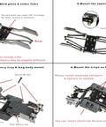 Assembly instructions for Carbon Fiber Chassis Kit For SCX24 Low Center Of Gravity LCG Frame with mounting steps.