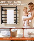 Electric Towel Warmer Wall Mounted 6 Bar Heated Towel Rack With Smart Timer And Temperature Control Plug In Or Hardwire